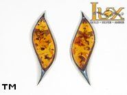 Jewellery SILVER sterling earrings.  Stone: amber. TAG: ; name: E-776; weight: 2.7g.