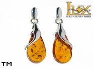 Jewellery SILVER sterling earrings.  Stone: amber. TAG: ; name: E-781; weight: 4.3g.