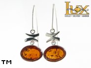Jewellery SILVER sterling earrings.  Stone: amber. TAG: ; name: E-787-4; weight: 5.4g.