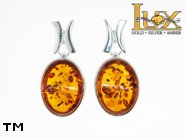Jewellery SILVER sterling earrings.  Stone: amber. TAG: ; name: E-787; weight: 5.3g.