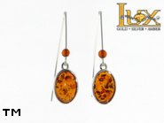 Jewellery SILVER sterling earrings.  Stone: amber. TAG: ; name: E-793-3; weight: 2.8g.