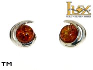 Jewellery SILVER sterling earrings.  Stone: amber. TAG: ; name: E-797; weight: 1.6g.