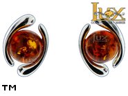 Jewellery SILVER sterling earrings.  Stone: amber. TAG: ; name: E-798; weight: 2.1g.