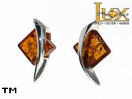 Jewellery SILVER sterling earrings.  Stone: amber. TAG: ; name: E-801; weight: 4.1g.