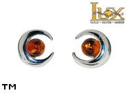 Jewellery SILVER sterling earrings.  Stone: amber. TAG: ; name: E-803; weight: 1.7g.