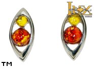 Jewellery SILVER sterling earrings.  Stone: amber. TAG: ; name: E-804; weight: 2.1g.