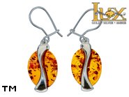 Jewellery SILVER sterling earrings.  Stone: amber. TAG: ; name: E-805W; weight: 5.5g.