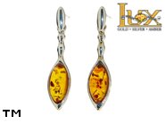 Jewellery SILVER sterling earrings.  Stone: amber. TAG: ; name: E-807; weight: 3.5g.