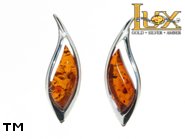 Jewellery SILVER sterling earrings.  Stone: amber. TAG: ; name: E-815; weight: 4g.