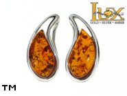 Jewellery SILVER sterling earrings.  Stone: amber. TAG: ; name: E-816; weight: 4g.