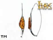 Jewellery SILVER sterling earrings.  Stone: amber. TAG: ; name: E-820; weight: 6.15g.