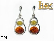 Jewellery SILVER sterling earrings.  Stone: amber. TAG: ; name: E-825-2; weight: 3.9g.