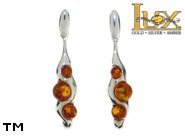 Jewellery SILVER sterling earrings.  Stone: amber. TAG: ; name: E-829; weight: 3.05g.