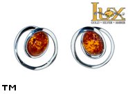 Jewellery SILVER sterling earrings.  Stone: amber. TAG: ; name: E-830-1; weight: 2.65g.