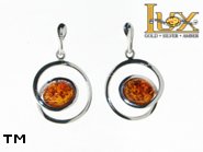 Jewellery SILVER sterling earrings.  Stone: amber. TAG: ; name: E-830-2; weight: 5.4g.