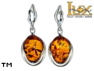 Jewellery SILVER sterling earrings.  Stone: amber. TAG: ; name: E-834; weight: 5.55g.