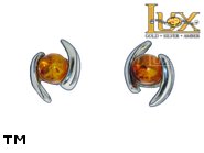 Jewellery SILVER sterling earrings.  Stone: amber. TAG: ; name: E-837; weight: 2g.