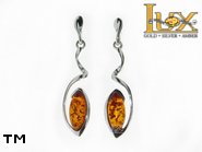 Jewellery SILVER sterling earrings.  Stone: amber. TAG: ; name: E-841-2; weight: 4.25g.