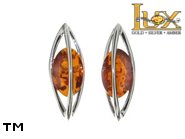 Jewellery SILVER sterling earrings.  Stone: amber. TAG: ; name: E-844-2S; weight: 2.4g.