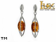 Jewellery SILVER sterling earrings.  Stone: amber. TAG: ; name: E-844-2SW; weight: 3.1g.
