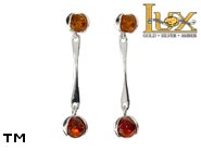 Jewellery SILVER sterling earrings.  Stone: amber. TAG: ; name: E-845; weight: 2.7g.