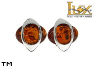 Jewellery SILVER sterling earrings.  Stone: amber. TAG: ; name: E-847S; weight: 4.8g.