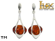 Jewellery SILVER sterling earrings.  Stone: amber. TAG: ; name: E-847SW; weight: 5.5g.