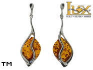 Jewellery SILVER sterling earrings.  Stone: amber. TAG: ; name: E-848; weight: 7.4g.