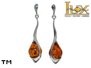 Jewellery SILVER sterling earrings.  Stone: amber. TAG: ; name: E-849; weight: 7.7g.