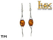 Jewellery SILVER sterling earrings.  Stone: amber. TAG: ; name: E-852; weight: 3.95g.