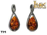 Jewellery SILVER sterling earrings.  Stone: amber. TAG: ; name: E-857; weight: 3.6g.