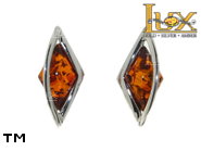 Jewellery SILVER sterling earrings.  Stone: amber. TAG: ; name: E-863; weight: 2.85g.