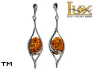 Jewellery SILVER sterling earrings.  Stone: amber. TAG: ; name: E-864; weight: 5.2g.