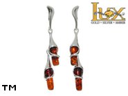 Jewellery SILVER sterling earrings.  Stone: amber. TAG: modern; name: E-866; weight: 4.2g.