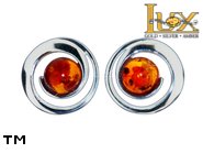 Jewellery SILVER sterling earrings.  Stone: amber. TAG: ; name: E-872-2; weight: 2.3g.