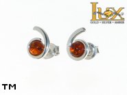 Jewellery SILVER sterling earrings.  Stone: amber. TAG: ; name: E-872; weight: 1.3g.