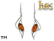 Jewellery SILVER sterling earrings.  Stone: amber. TAG: ; name: E-880; weight: 3.8g.