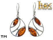 Jewellery SILVER sterling earrings.  Stone: amber. TAG: ; name: E-881; weight: 4.9g.