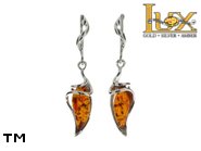 Jewellery SILVER sterling earrings.  Stone: amber. TAG: ; name: E-884; weight: 3.6g.