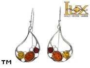 Jewellery SILVER sterling earrings.  Stone: amber. TAG: ; name: E-885; weight: 4g.