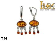 Jewellery SILVER sterling earrings.  Stone: amber. TAG: ; name: E-886; weight: 4.7g.