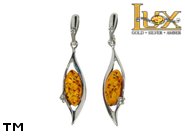 Jewellery SILVER sterling earrings.  Stone: amber. TAG: ; name: E-887; weight: 3.25g.