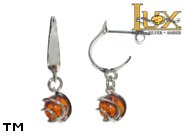 Jewellery SILVER sterling earrings.  Stone: amber. TAG: ; name: E-889-1; weight: 2.7g.