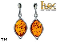 Jewellery SILVER sterling earrings.  Stone: amber. TAG: ; name: E-893-1; weight: 3.2g.