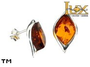 Jewellery SILVER sterling earrings.  Stone: amber. TAG: ; name: E-893-2; weight: 2.35g.