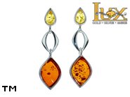 Jewellery SILVER sterling earrings.  Stone: amber. TAG: ; name: E-893-3; weight: 3.2g.