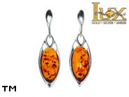 Jewellery SILVER sterling earrings.  Stone: amber. TAG: ; name: E-894; weight: 3.1g.