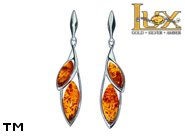 Jewellery SILVER sterling earrings.  Stone: amber. TAG: ; name: E-902; weight: 4.2g.