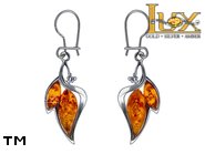 Jewellery SILVER sterling earrings.  Stone: amber. TAG: ; name: E-903; weight: 4.1g.