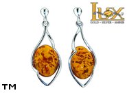 Jewellery SILVER sterling earrings.  Stone: amber. TAG: ; name: E-904; weight: 3.3g.